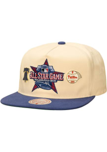 Mitchell and Ness Philadelphia Phillies Ivory All-Star Pinner Deadstock Coop Mens Snapback Hat