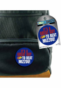 Kansas Jayhawks Its A Great Day to Beat Mizzou Button - Blue