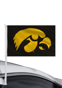 Iowa Hawkeyes 11x16 Black Silk Screen Car Flag - Black