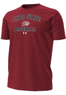 Under Armour CSU Chico Wildcats Crimson Baseball Performance Short Sleeve T Shirt