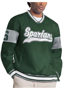 Starter Michigan State Spartans Mens Green Tail Sweep Pullover Jackets