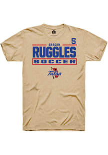 gracen ruggles  Tulsa Golden Hurricane Brown Rally NIL Stacked Box Short Sleeve T Shirt