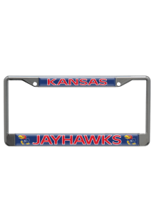 Kansas Jayhawks Team Name Domed License Plate Frame - Blue