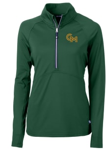 Cutter and Buck George Mason University Womens Green Adapt Qtr Zip Pullover