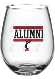 Cincinnati Bearcats 15 oz Alumni Stemless Stemless Wine Glass - Red