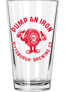 Pittsburgh Brewing 16oz Pump An Iron Pint Glass - Red