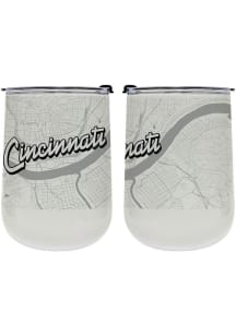 Cincinnati 18 oz Wordmark Map Stainless Steel Stemless - White