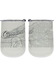 Cleveland 18 oz Wordmark Map Stainless Steel Stemless - White