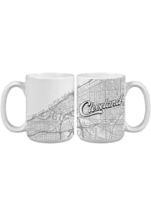 Cleveland 15 oz City Map Ceramic Mug - White