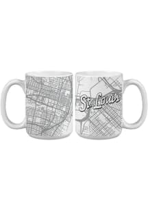 St Louis 15 oz City Map Ceramic Mug - White
