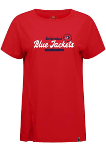 Levelwear Columbus Blue Jackets Womens Red Influx Monument Short Sleeve T-Shirt