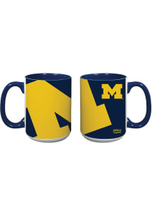 Michigan Wolverines 15 oz Logo Ceramic Mug - Blue