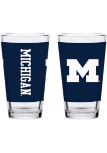 Michigan Wolverines 16oz Full Color Wrap Pint Glass - Blue