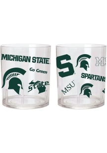 Michigan State Spartans 10 oz Medley Rock Glass - Green