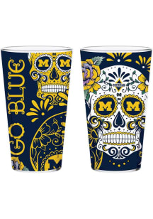 Michigan Wolverines 16 oz Dia Pint Glass - Blue