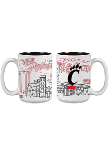 Cincinnati Bearcats 15oz Campus Design Ceramic Mug - White