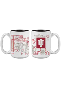 Indiana Hoosiers 15oz Campus Design Ceramic Mug - White