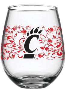 Cincinnati Bearcats 15oz Floral Stemless Wine Glass - Red