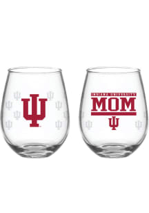 Indiana Hoosiers 15oz Mom Stemless Wine Glass - Red