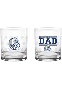 Drake Bulldogs 14oz Dad Rock Glass - Blue
