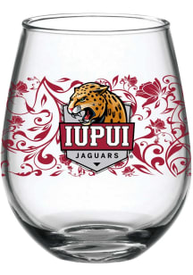 IUPUI Jaguars 15oz Floral Stemless Wine Glass - Red