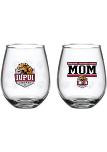 IUPUI Jaguars 15oz Mom Stemless Wine Glass - Red