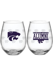 K-State Wildcats 15 oz Alumni Stemless Wine Glass - Purple