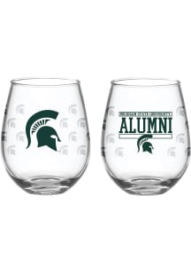 Michigan State Spartans 15 oz Alumni Stemless Wine Glass - Green