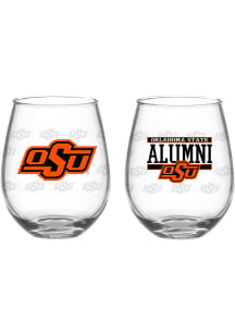 Oklahoma State Cowboys 15 oz Alumni Stemless Wine Glass - Orange