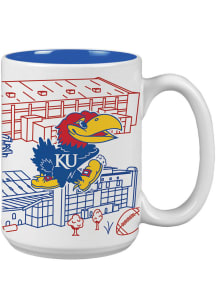 Kansas Jayhawks 15oz Campus Design Ceramic Mug - White
