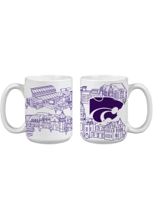 K-State Wildcats 15oz Cafe Ceramic Mug - White