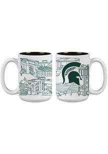 Michigan State Spartans 15oz Campus Design Ceramic Mug - White