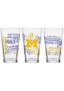 Michigan Wolverines 16oz Campus Pint Glass - White