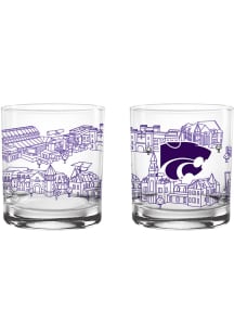 K-State Wildcats 14oz Campus Rock Glass - White