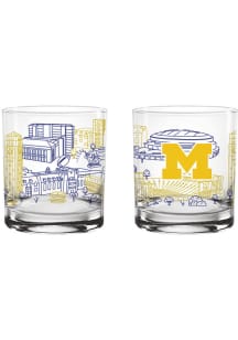 Michigan Wolverines 14oz Campus Rock Glass - White