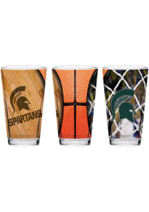 Michigan State Spartans 16oz Basketball Pint Glass - Green