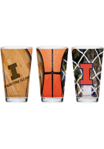 Illinois Fighting Illini 16oz Basketball Pint Glass - Blue