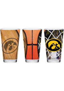 Iowa Hawkeyes 16oz Basketball Pint Glass - Black