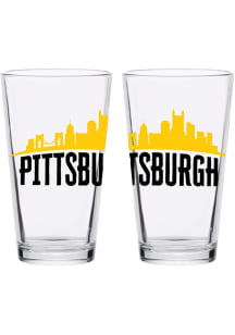 Pittsburgh 16 oz Skyline Pint Glass - Yellow