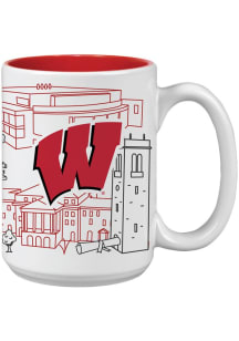 Wisconsin Badgers 15oz Campus Design Ceramic Mug - Red