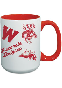 Wisconsin Badgers 15oz Vault Medley Java Ceramic Mug - Red
