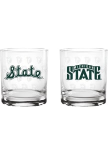 Michigan State Spartans 14oz Vault Repeat Rock Glass - Green
