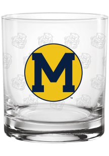 Michigan Wolverines 14oz Vault Repeat Rock Glass - Blue