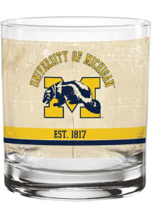 Michigan Wolverines 14oz Tan Retro Rock Glass - Tan