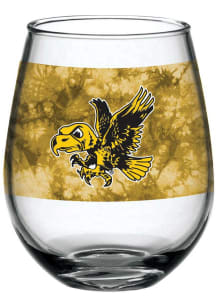 Iowa Hawkeyes 15oz Tie Dye Stemless Wine Glass - Black
