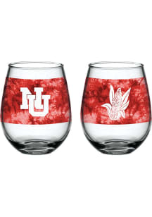 Nebraska Cornhuskers 15oz Tie Dye Stemless Wine Glass - Red