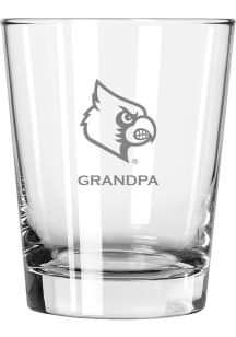 Louisville Cardinals Grandpa 15oz Rock Glass - White