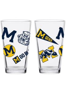 Michigan Wolverines 16oz Medley Pint Glass - Blue