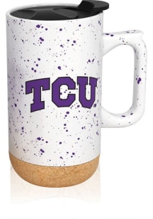 TCU Horned Frogs 18oz Speckled Ceramic Mug - White