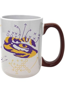 LSU Tigers 15oz Playbook Ceramic Mug - White